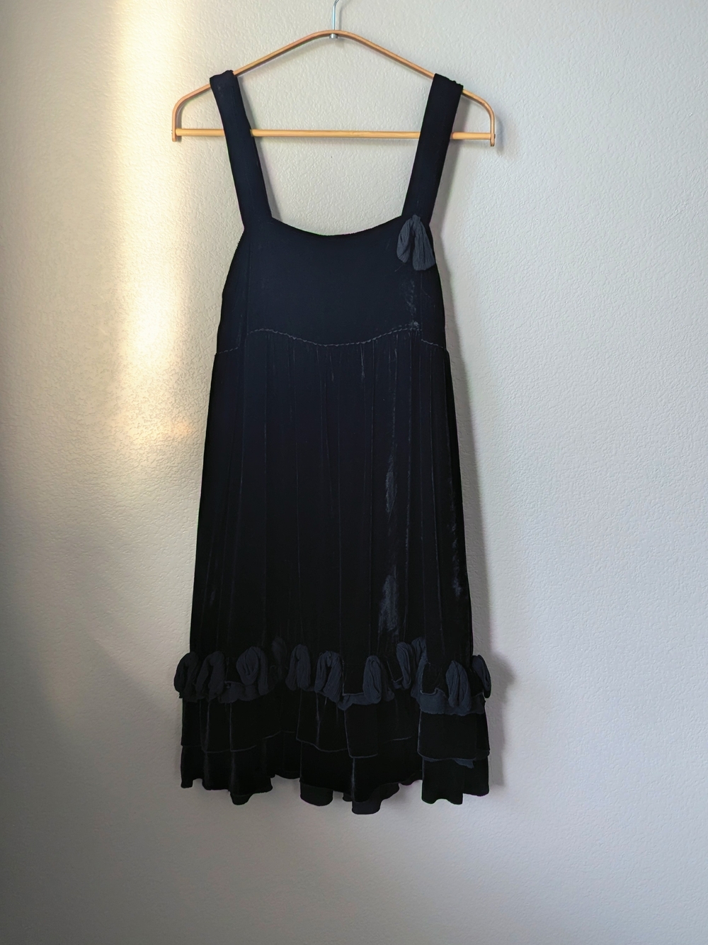 Vintage Juicy Couture Black Velvet Tiered Slip Dress